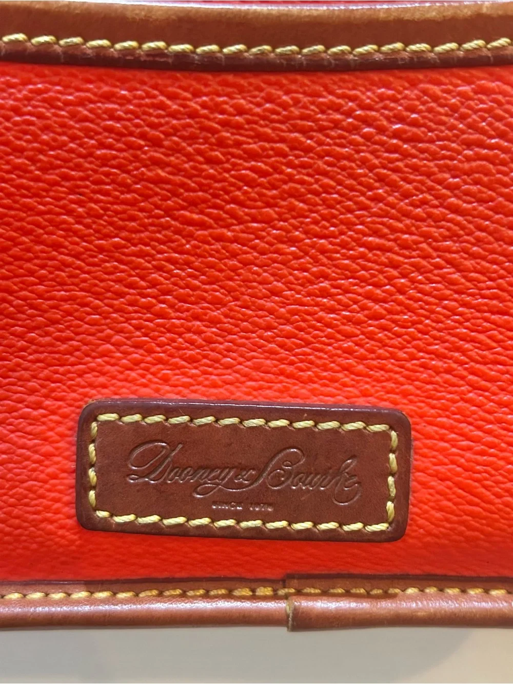 Dooney & Bourke Red Eva Pouchette Crossbody Shoulder Bag w/Adjustable Tan Strap
